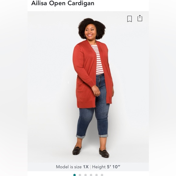 Burnt orange sweater/cardigan - Picture 6 of 8